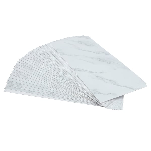 Selvklæbende PVC gulvfliser - Vinyl gulvfliser - Stenlook - 24 Stk - Størrelse 60×30 cm - Tykkelse 1,3 mm - Rektangulær - Hvid
