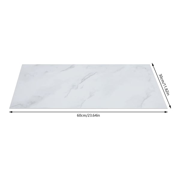 Selvklæbende PVC gulvfliser - Vinyl gulvfliser - Stenlook - 24 Stk - Størrelse 60×30 cm - Tykkelse 1,3 mm - Rektangulær - Hvid