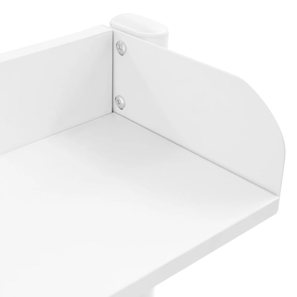 Skrivebordshylde med hulplade - Klemme-monteret - 80×12,5×95 cm - Til bordplade 10–45 mm - Stål & MDF - Hvid