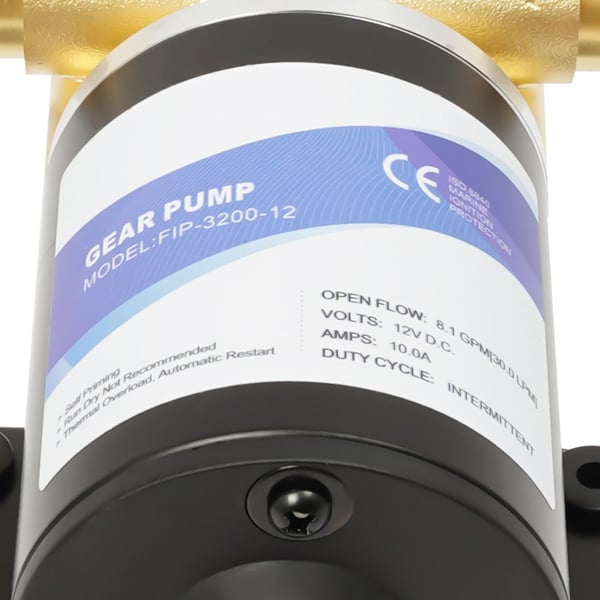 Vesipumppu - Uppopumppu 12V DC - 120 W - 2850 r/min - IP68 - Kuparimoottori - Max 60°C - EU‑pistoke - Musta
