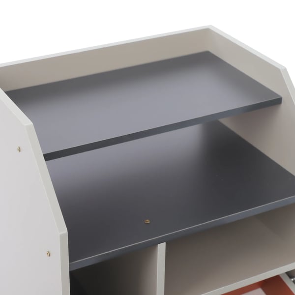 Natbord/Sengebord - Rektangulært - Med Skuffe - Moderne Design - Til Soveværelse Stue Kontor - Grå