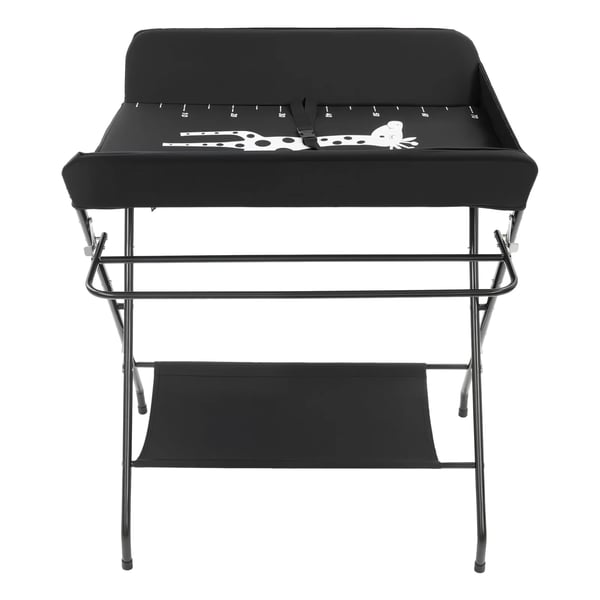 Baby Puslebord - Bærbar Skiftestation - Sikkerhedssele - Sammenklappeligt - 15 kg Kapacitet - Stor Opbevaringsplads - 0–12 mdr - Sort