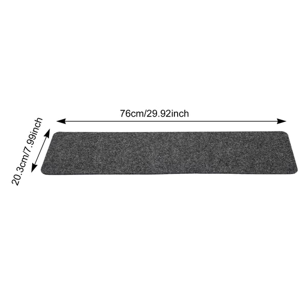Trappetrinsmåtter - Selvklæbende Skridsikre - 15 stk - 76×20,3 cm - 6,5 mm - Polyester + TPR - Mørkegrå