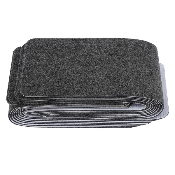 Trappetrinsmåtter - Selvklæbende Skridsikre - 15 stk - 76×20,3 cm - 6,5 mm - Polyester + TPR - Mørkegrå