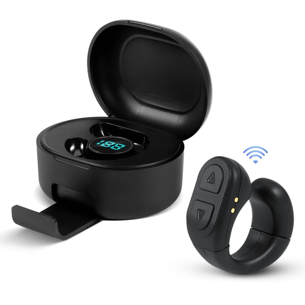 Sormus-kaukosäädin - Bluetooth sivunkääntäjä ja kameran etälaukaisin - Akunkesto 60 h - Yleinen älypuhelimille - CE-hyväksytty