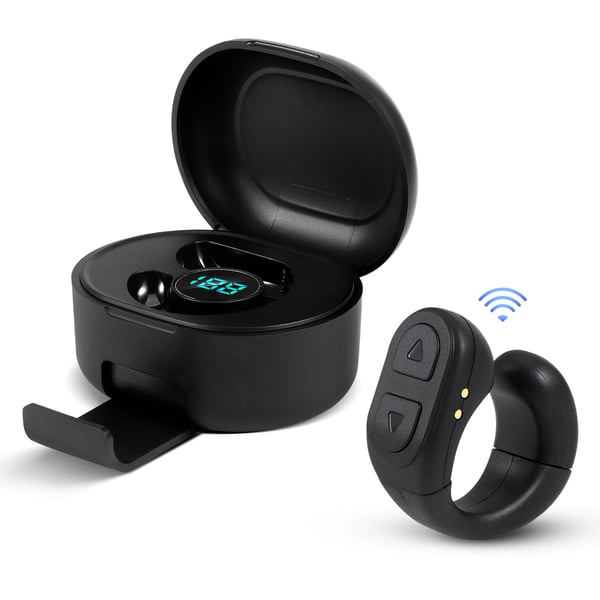 Sormus-kaukosäädin - Bluetooth sivunkääntäjä ja kameran etälaukaisin - Akunkesto 60 h - Yleinen älypuhelimille - CE-hyväksytty