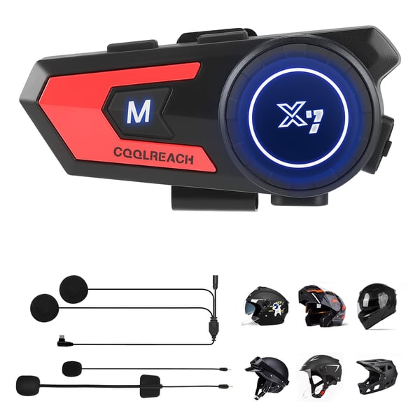 Bluetooth-headset til motorcykelhjelm - Hjelmhøjttaler - CVC støjreduktion - Stereomusik - Automatisk besvarelse