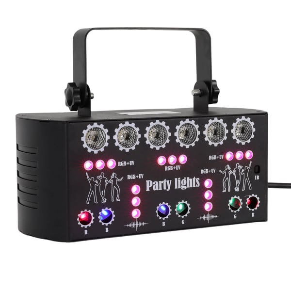 DJ Diskovalo - LED Lavavalo - Sisältää 27 Linssiä - RGB + UV - DMX & Kaukosäädin - AC 220 V - CE - Musta