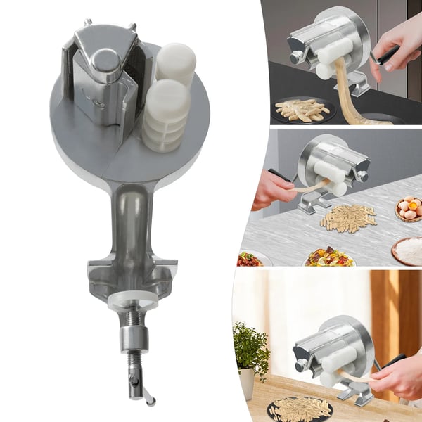 Pasta- og nudelpresse - Manuel ekstruder - Aluminiumslegering - Ergonomisk greb - Til conchiglie - Sølv