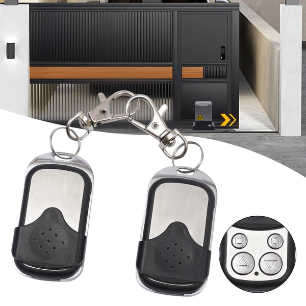 Autotallin oven/portin kaukosäädin - Käsilähetin - 2 kpl - 433 MHz - EV-1527 kiinteä koodi - ABS + alumiini - Musta