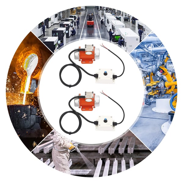 Betonvibrator Vibrationsmotor - DC 12V - Børsteløs Kobbermotor - 50000 o/min - Aluminiumlegering & 304 Rustfrit Stål