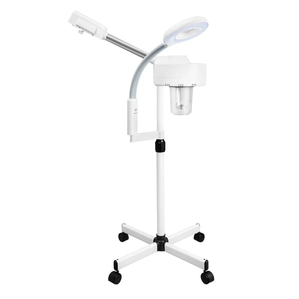 Kasvohöyrystin - 2-in-1 suurennuslampulla - 800 W - Nano-kuumahöyry - UV-sterilointi - 440° säädettävä varsi - EU-pistoke - Norsunluu