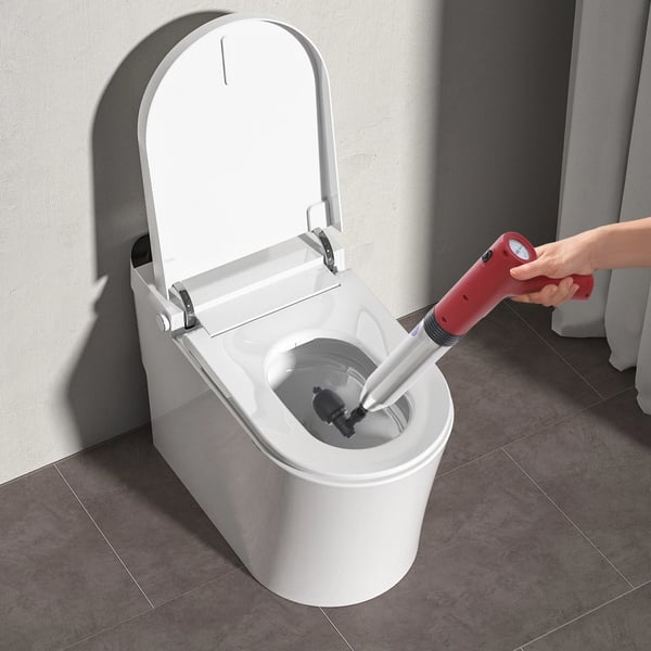 Elektrisk Afløbsrenser - Højtryks Toiletoplukker - Genopladelig 1500 mAh - 100–240 V - 45×16 cm - ABS & Rustfrit Stål - Rød