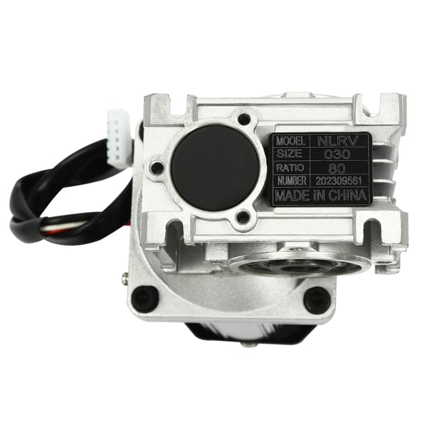 RV30 - Matovaihdemoottori - Teho 120 W - Jännite 220 V AC - Välityssuhde 1:80 (80K) - Akseli 14 mm - Nopeudensäädin - Vääntömomentti 25 Nm - Harmaa