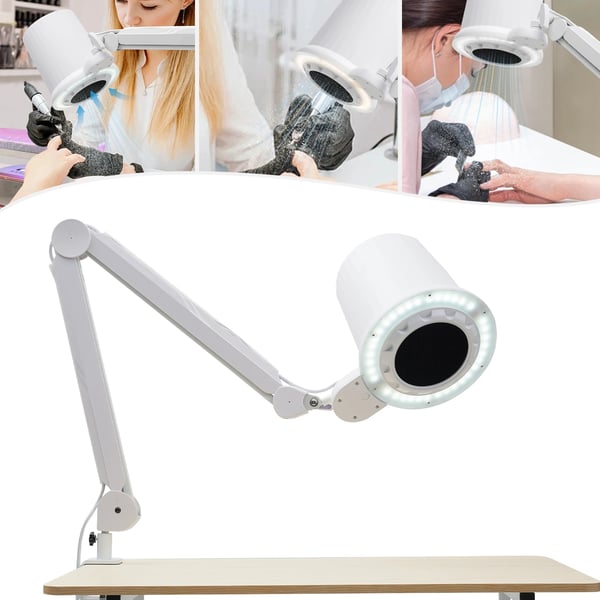 Professionel neglestøvsuger - Bordmodel - 55 W - 0–4300 rpm, 10 trin - LED dæmpbar, justerbar vinkel - 3000K/4500K/6000K - Kobbermotor - 3 m kabel