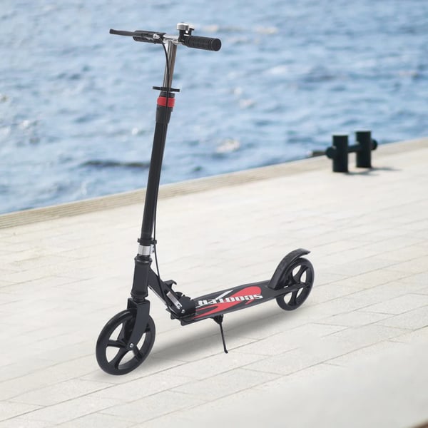 Sparkcykel - Cityscooter - Hopfällbar - Justerbar höjd - Dubbelbroms - Vuxna & barn - Förvaringsväska - Max 150 kg - Svart