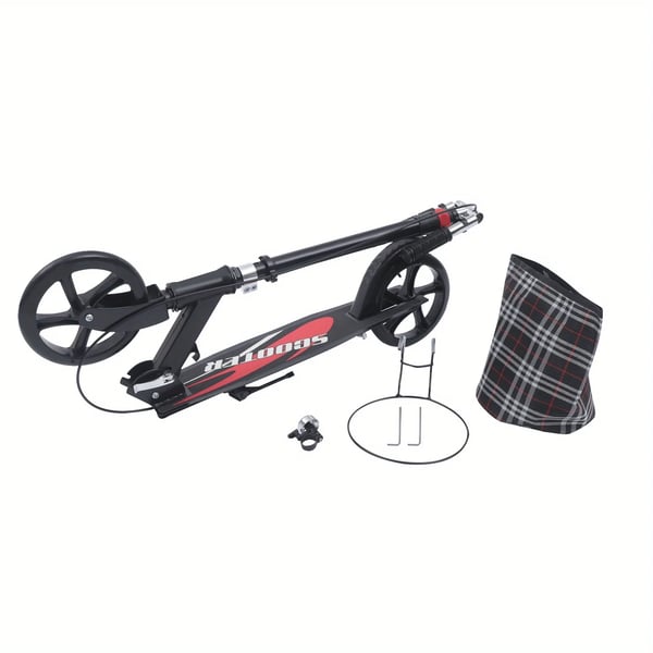 Sparkcykel - Cityscooter - Hopfällbar - Justerbar höjd - Dubbelbroms - Vuxna & barn - Förvaringsväska - Max 150 kg - Svart