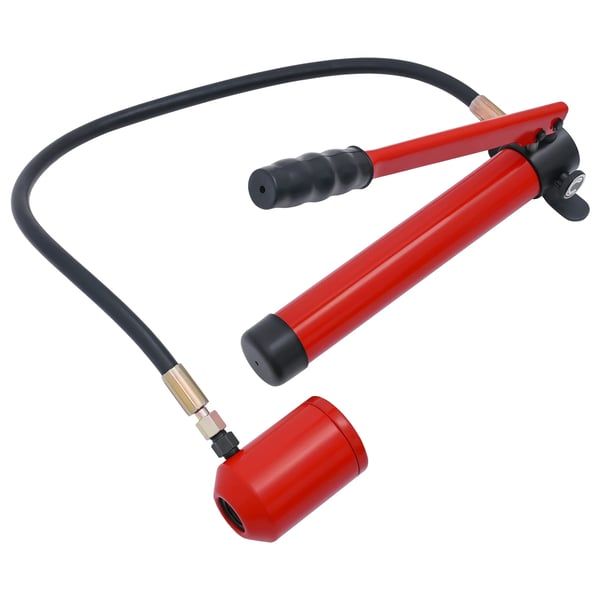 Hydraulinen lävistinsarja - Käsikäyttöinen hydraulipumppu - 6 matriisia - 80 kN - Isku 25 mm - Ø22,5–61,5 mm - 45# teräs/kromirauta - Ruosteenkestävä