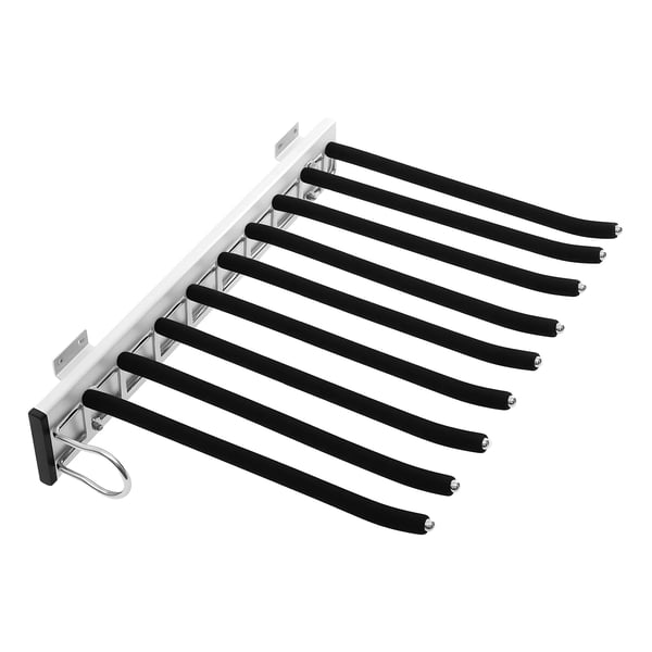 Housuteline - Sivukiinnitteinen ulosvedettävä - 9 tankoa - Huopapintaiset tangot - Vasen asennussuunta - 14–16 kg - 46×32,5 cm - Musta