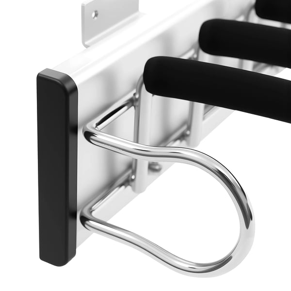 Bukseholder - Sidemonteret udtræk - 9 stænger - Flockede stænger - Venstre montering - 14–16 kg - 46×32,5 cm - Sort