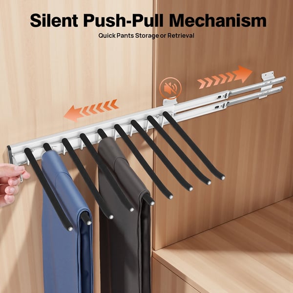 Bukseholder - Sidemonteret udtræk - 9 stænger - Flockede stænger - Venstre montering - 14–16 kg - 46×32,5 cm - Sort