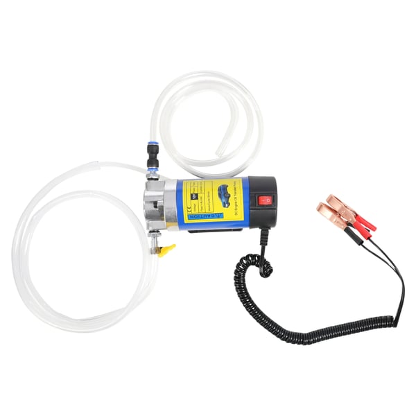 Bærbar Olieoverførselspumpe - 12V Olieudsugningspumpe - 100W Motor - Flow 1–4 L/min - Sæt 3 Slanger - Til Biler Både Traktorer