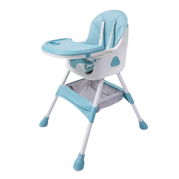 Baby højstol - Spisestol - 2-i-1, Bakke med 5 positioner, Fodstøtte, 3–6 år, Max 80 kg, Foldbar - Grøn