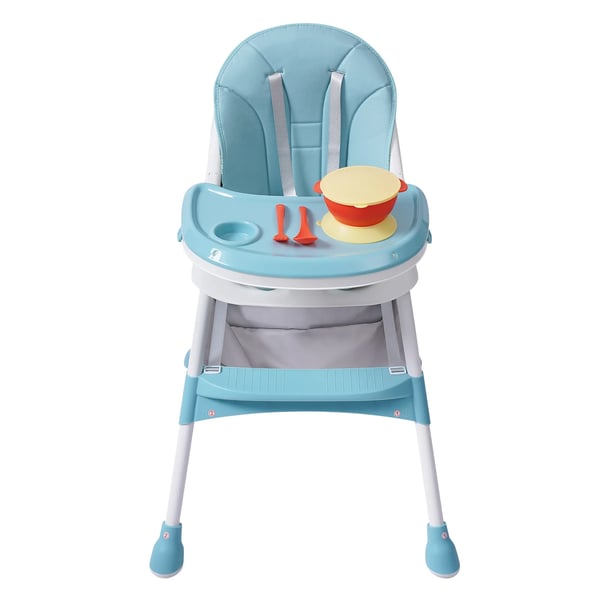 Baby højstol - Spisestol - 2-i-1, Bakke med 5 positioner, Fodstøtte, 3–6 år, Max 80 kg, Foldbar - Grøn