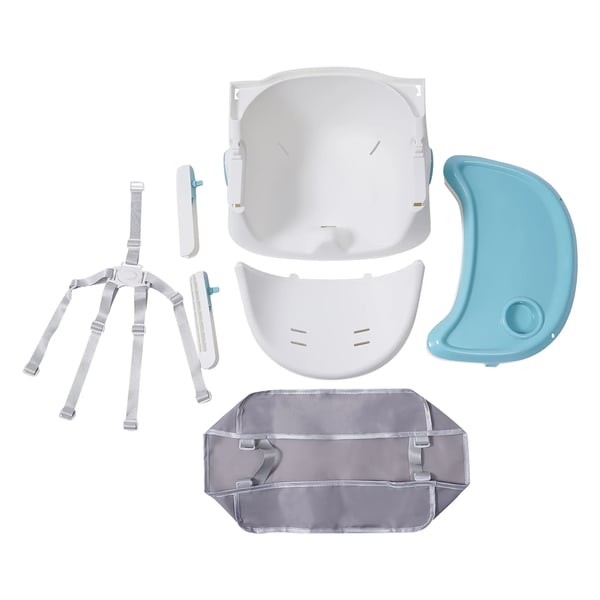 Baby højstol - Spisestol - 2-i-1, Bakke med 5 positioner, Fodstøtte, 3–6 år, Max 80 kg, Foldbar - Grøn