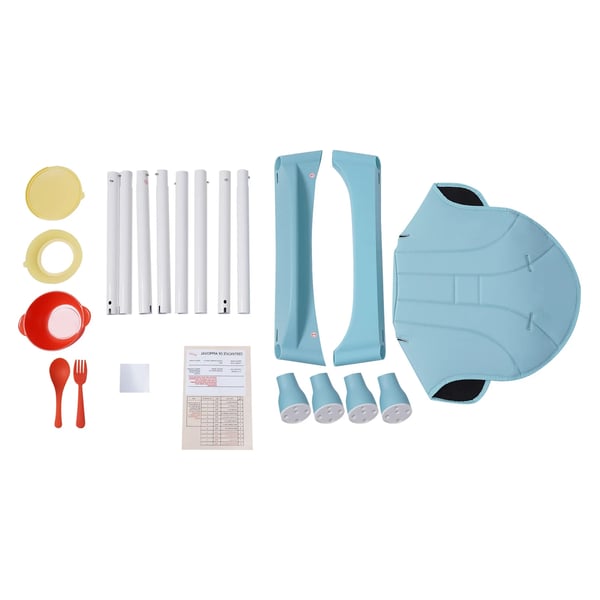 Baby højstol - Spisestol - 2-i-1, Bakke med 5 positioner, Fodstøtte, 3–6 år, Max 80 kg, Foldbar - Grøn