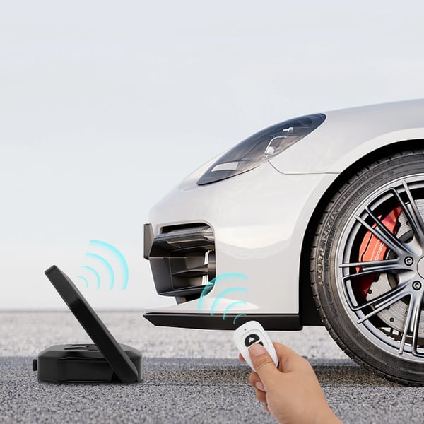 Automatisk parkeringsbøjle - Fjernbetjent lås - IP67 Vandtæt - Alarm - 6 t Trykmodstand - 4–6 mdr Batteritid - Sort