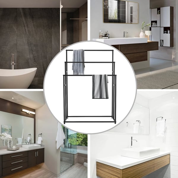 Pyyheteline/Pyyhepidike - Vapaasti seisova lattiamalli - 3 Tasoa - Rauta/Teräs - Koottava - Kantavuus 25 kg