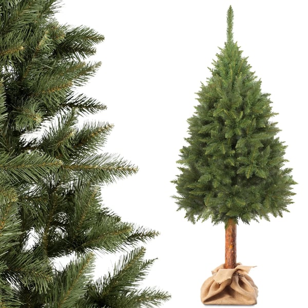 Juletræ - Kunstigt Juletræ - 220 cm - Gran - Naturlig Træstamme - Realistiske Nåle - Grøn Juletræ - Kunstigt Juletræ - 220 cm - Gran - Naturlig Træstamme - Realistiske Nåle - Grøn