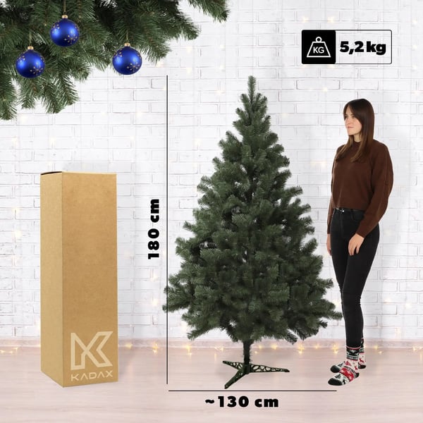 Kunstigt juletræ - Gran - 180 cm Højde - CE-certificeret - Grøn