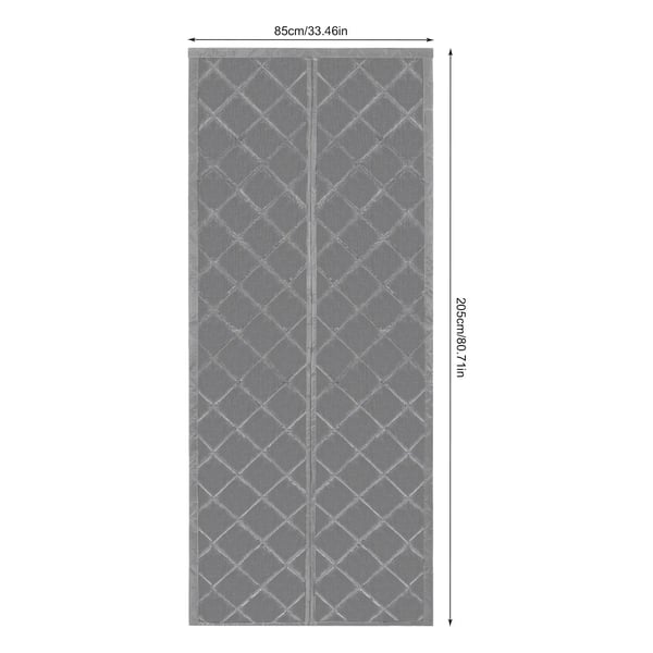 Termoforhæng til dør - Dørgardin - Magnetlukning - Vejrbestandigt - Energibesparende - 85×205 cm, passer 81×203 cm - Grå
