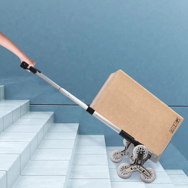 Porraskärry - Käsikärry 3‑in‑1 - Taitettava - 8 pyörää - Liukuestolevy - Kantavuus 75 kg