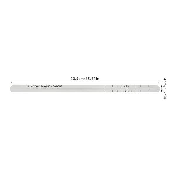 Golf Putte Justeringsskinne - Svingtræner Putter Sporguide - 90,5 x 4 cm - Aluminiumslegering - Lysgrå