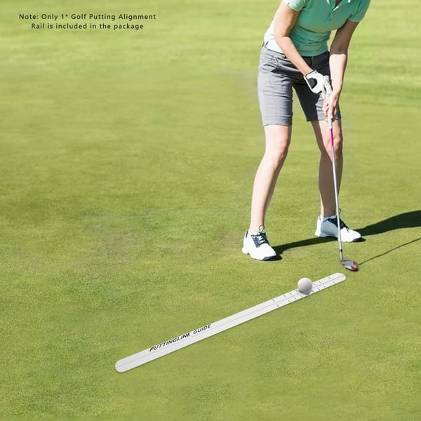 Golf Putte Justeringsskinne - Svingtræner Putter Sporguide - 90,5 x 4 cm - Aluminiumslegering - Lysgrå
