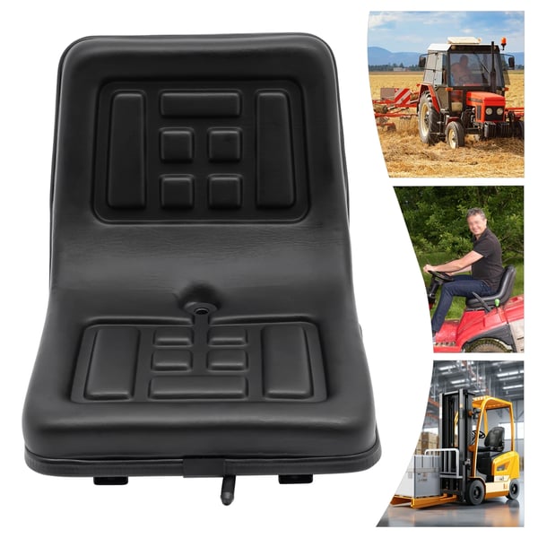Traktorin istuin - Yleismalli - Ergonominen - Kantavuus 100 kg - Liukukisko 15 cm - Mitat 44,5×35,5×33,5 cm - Traktori, trukki, ajoleikkuri - Musta