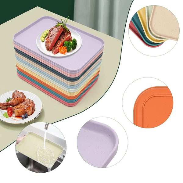 Madbakker - Opbevaringsbakker - 20-pak - Rektangulære - Farverige - Til Fester & Catering - Miljøvenlige