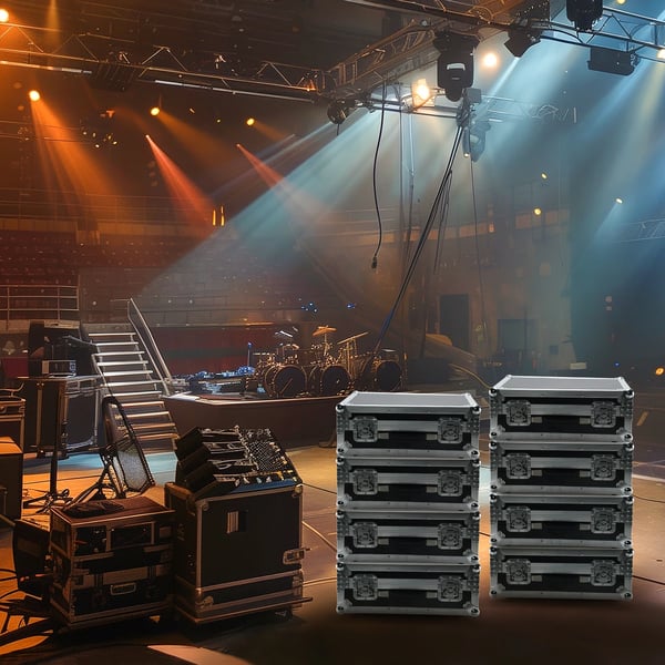 Flightcase - Transportkasse - Til 8 APP-styrede batteridrevne PAR-lamper - Scene & DJ - 62×45,5×26,5 cm - 10,75 kg