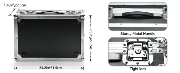 Flightcase - Transportkasse - Til 8 APP-styrede batteridrevne PAR-lamper - Scene & DJ - 62×45,5×26,5 cm - 10,75 kg