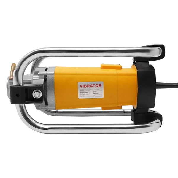Betonvibrator - Elektrisk, håndholdt - 2000 W - 4 m vibrationsslange - 4300 o/min - 12 A - EU-stik - Gul
