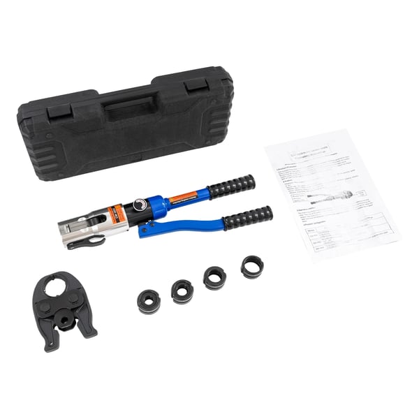 Hydrauliset puristuspihdit - Puristustyökalu - 10 t voima - 360° kääntyvä pää - U16–U32 16–32 mm leuat - Iskunpituus 20 mm - Putkiasennuksiin