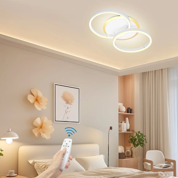 LED kattovalaisin - Plafondi - Kaukosäädin - Himmennettävä 3000K–6500K - Muistitoiminto - Pinta-asennettava - Alumiini - Lamput mukana - Valkoinen