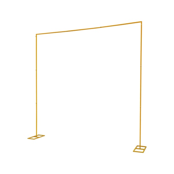Bryllupsbue - Metal baggrundsstativ - Størrelse 300 x 300 cm - Justerbar højde 1,09–3 m - Til balloner & blomster - Vægt 4,7 kg - XL - Gul