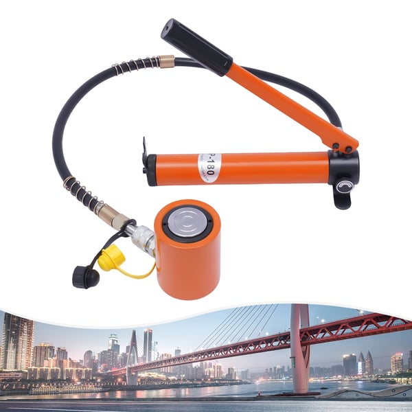 Hydraulinen käsipumppu - Tunkin pumppusarja - Kapasiteetti 20 t - Korkeapaine 70 MPa - Säiliö 350 ml - Nosto ja taivutus - Oranssinpunainen