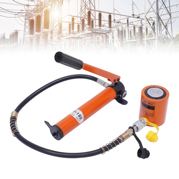 Hydraulinen käsipumppu - Tunkin pumppusarja - Kapasiteetti 20 t - Korkeapaine 70 MPa - Säiliö 350 ml - Nosto ja taivutus - Oranssinpunainen