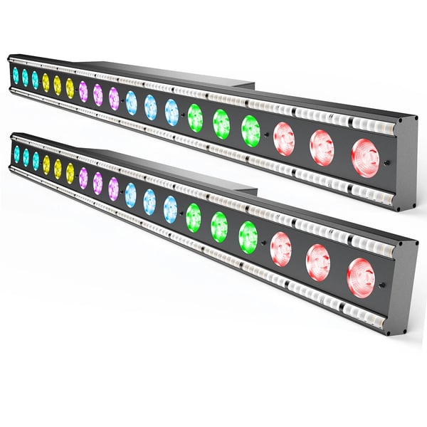 2 kpl LED Wall Washer - DMX Valopalkki - 180W - 18×8W RGBW + 234×0,2W Valkoinen - DMX512 & RDM - 5/14/33/37 Kanavaa - Auto/Ääni/Master-Slave/DMX