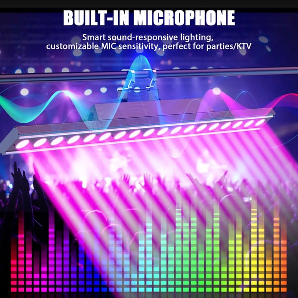 2 kpl LED Wall Washer - DMX Valopalkki - 180W - 18×8W RGBW + 234×0,2W Valkoinen - DMX512 & RDM - 5/14/33/37 Kanavaa - Auto/Ääni/Master-Slave/DMX